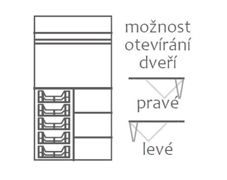 Šatní skříň - pološatní F154, masiv buk Šatní skříň - pološatní F154, masiv buk