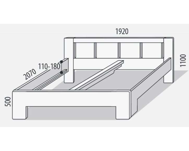 Manželská postel z masivu SOFIA F111 180x200cm Manželská postel z masivu SOFIA F111 180x200cm