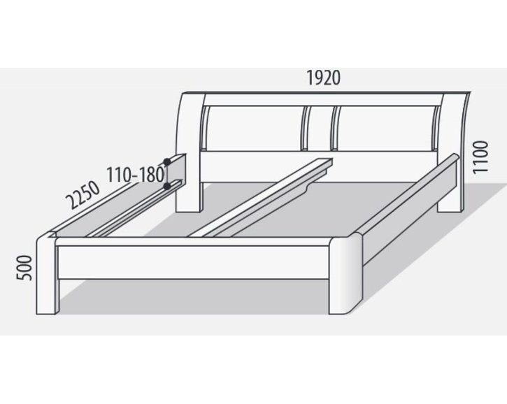 Manželská postel z masivu FLORENCIA F121 Manželská postel z masivu FLORENCIA F121