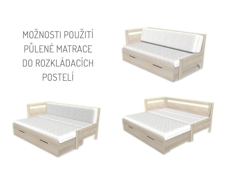 Matrace ELIS - sada k rozkladacím postelím 90x200, 2x45x200 (půlená) Matrace ELIS - sada k rozkladacím postelím 90x200, 2x45x200 (půlená)