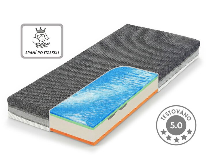 Prémiová středně tuhá ortopedická matrace ARMANDO, 25cm, 150kg, latex-gelová pěna Prémiová středně tuhá ortopedická matrace ARMANDO, 25cm, 150kg, latex-gelová pěna