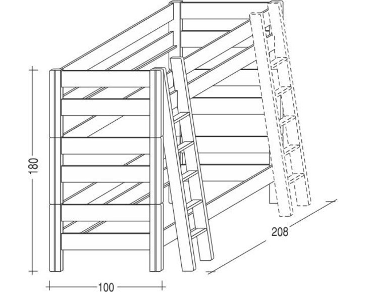 Dětská poschoďová postel Sendy 300B/05B, masiv buk-cink Dětská poschoďová postel Sendy 300B/05B, masiv buk-cink
