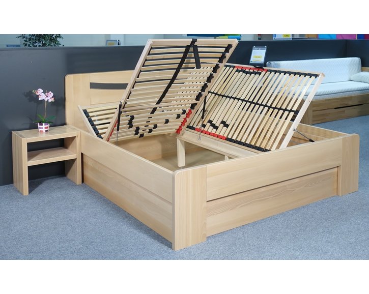 Zvýšená postel s úložným prostorem Carmen, 160x200, 180x200, masiv buk Zvýšená postel s úložným prostorem Carmen, 160x200, 180x200, masiv buk