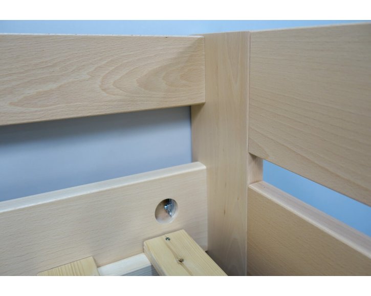 Postel se zábranou Lukáš, 80x200, 90x200, masiv buk Postel se zábranou Lukáš, 80x200, 90x200, masiv buk