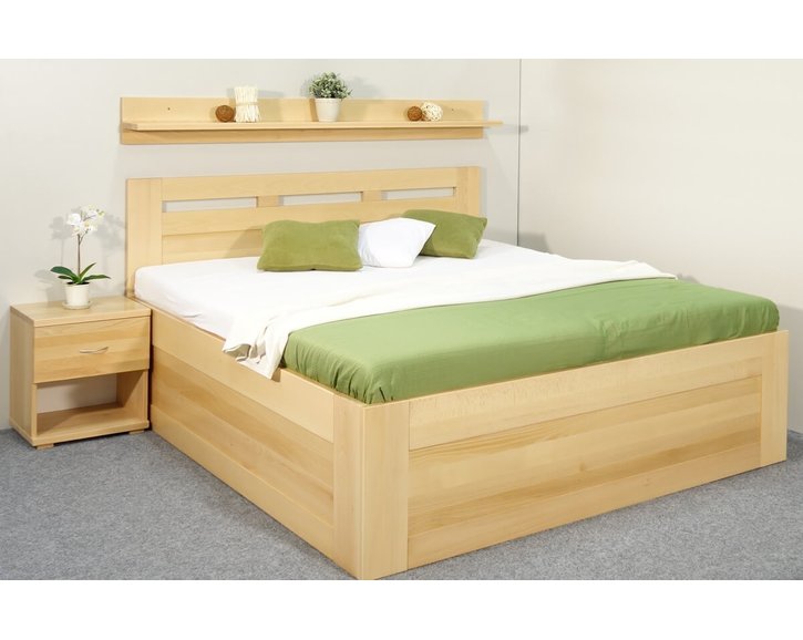 Vysoká postel s úložným prostorem Floria, 160x200, 180x200, masiv buk Vysoká postel s úložným prostorem Floria, 160x200, 180x200, masiv buk