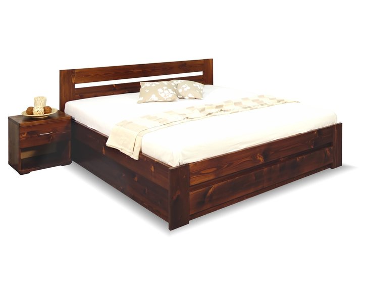 Postel z masivu s úložným prostorem Berni, 160x200, 180x200, masiv smrk Postel z masivu s úložným prostorem Berni, 160x200, 180x200, masiv smrk