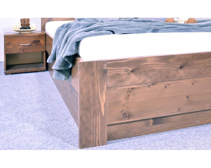 Zvýšená postel s úložným prostorem Rita, 80x200, 90x200, masiv smrk Zvýšená postel s úložným prostorem Rita, 80x200, 90x200, masiv smrk