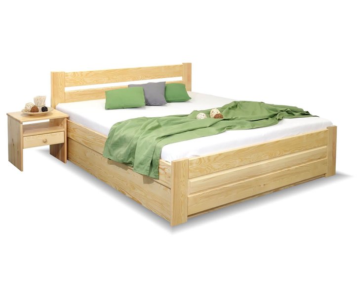 Dřevěná postel Hanka, s úložným prostorem, masiv borovice Dřevěná postel Hanka, s úložným prostorem, masiv borovice