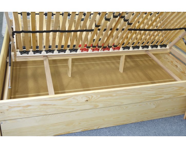 Dřevěná postel Hanka, s úložným prostorem, masiv borovice Dřevěná postel Hanka, s úložným prostorem, masiv borovice