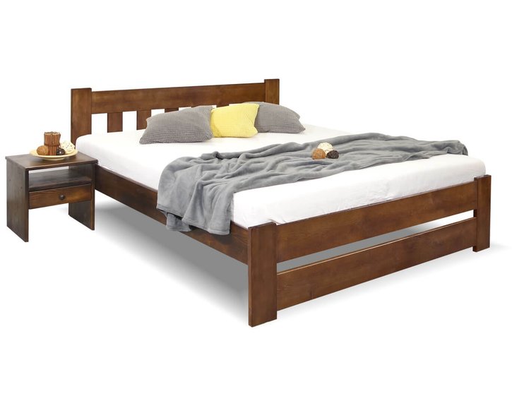 Postel dvoulůžko Barča, masiv borovice, moření ořech Postel dvoulůžko Barča, masiv borovice, moření ořech