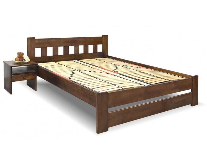 Postel z masivu Barča, 160x200, 180x200, masiv buk, moření ořech Postel z masivu Barča, 160x200, 180x200, masiv buk, moření ořech