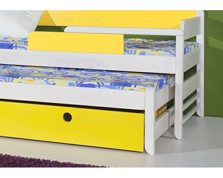 Dětská postel s přistýlkou a úložným prostorem NATY1, masiv borovice Dětská postel s přistýlkou a úložným prostorem NATY1, masiv borovice