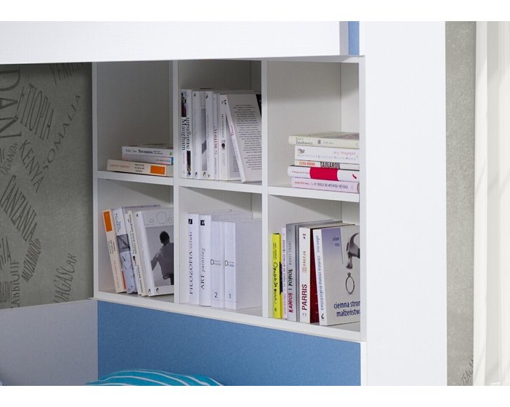 Dětská patrová postel se zábranou a úložným prostorem Gustav, masiv borovice Dětská patrová postel se zábranou a úložným prostorem Gustav, masiv borovice